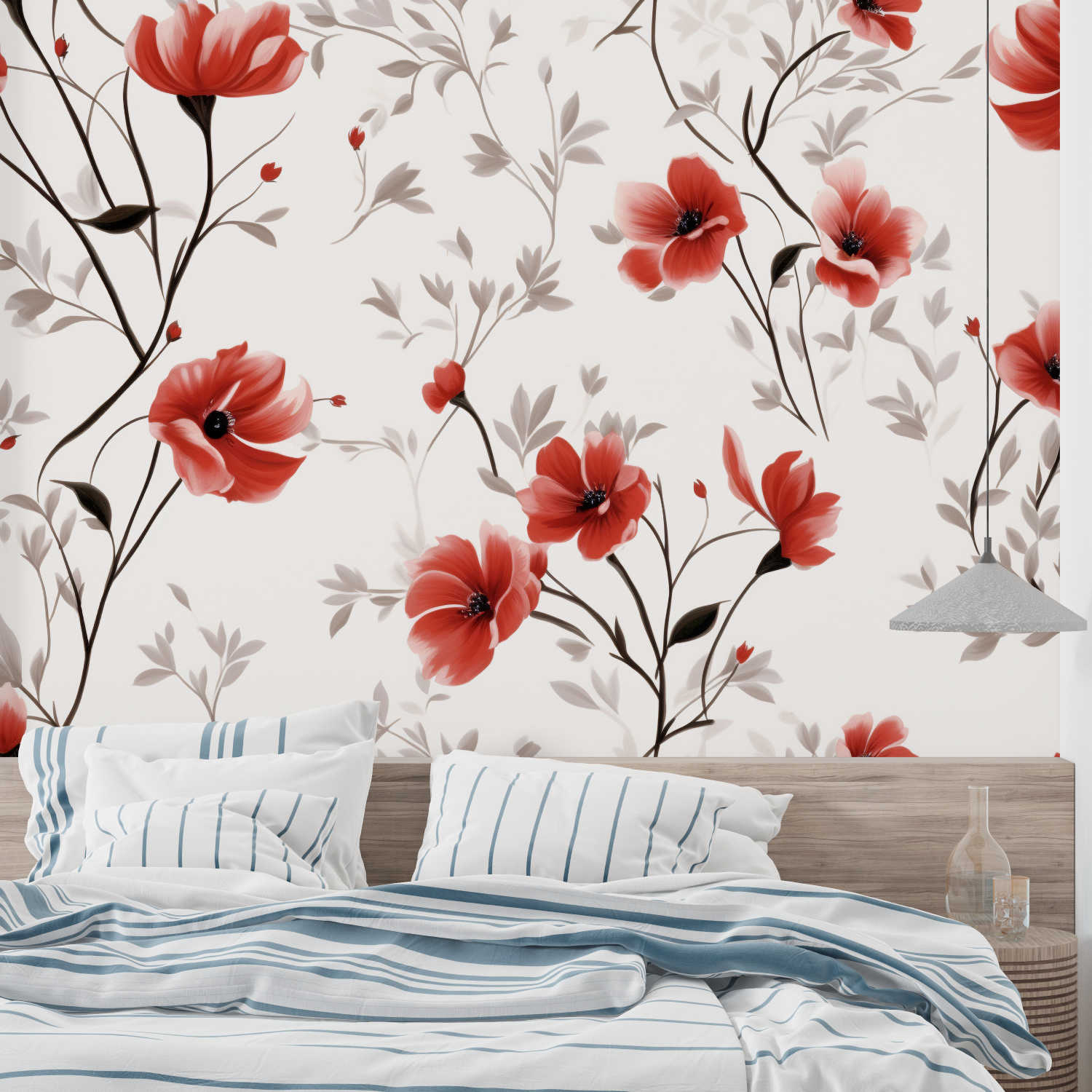 Red and Gray Pattern Wallpaper | Murals Wallpaper