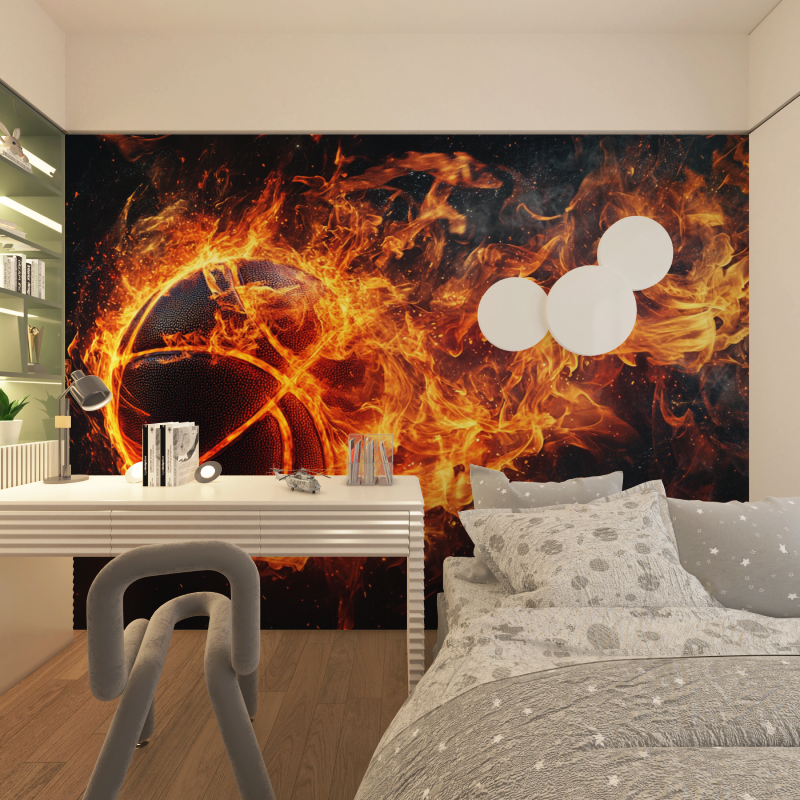 Flames Basketball Stadium Wallpaper | Murals Wallpaper