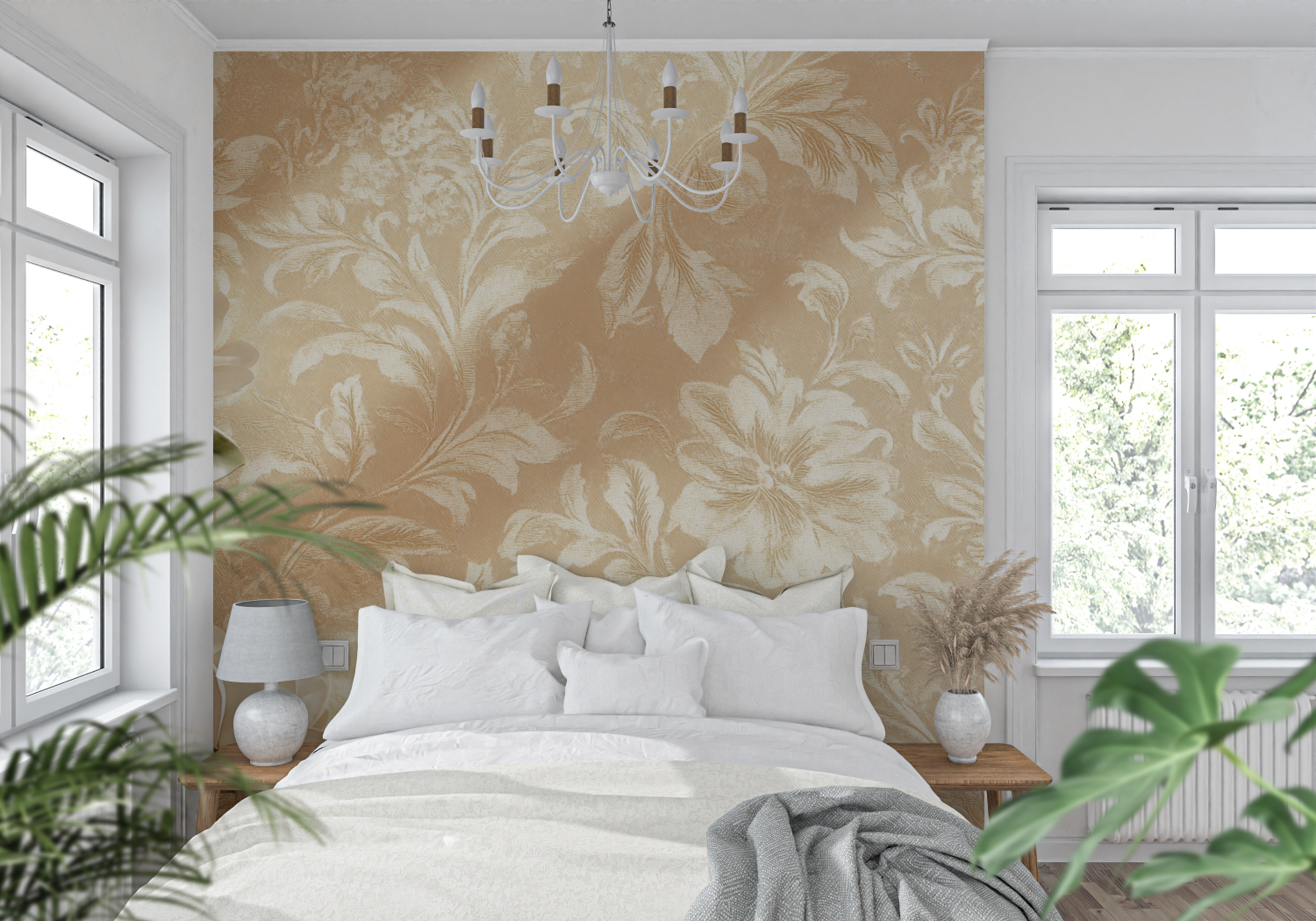 Terracotta Wallpaper with Yellow Ochre Accents | Murals Wallpaper