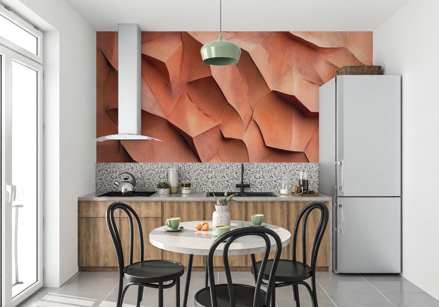 Terracotta Textured Plaster Wallpaper | Murals Wallpaper