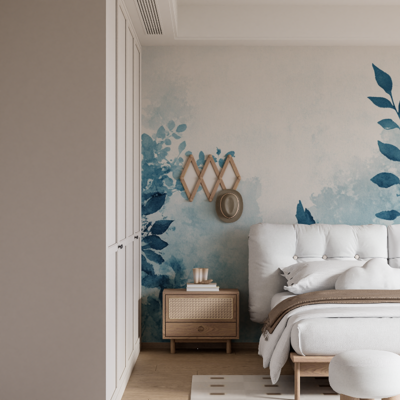 Watercolor Wallpaper with Blurry and Natural Plants | Murals Wallpaper