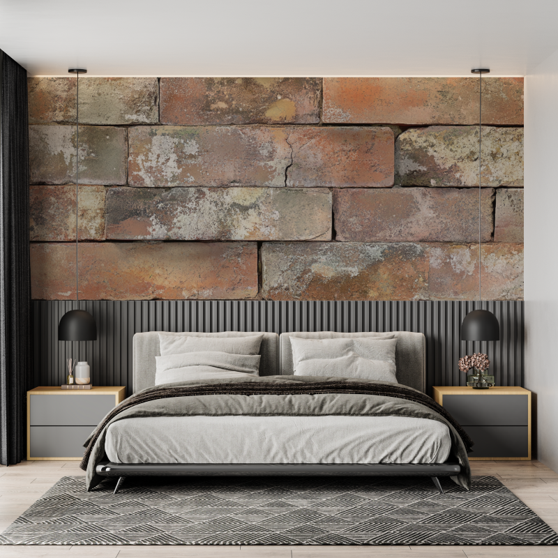 Terracotta Wallpaper with Weathered Texture Effect | Murals Wallpaper