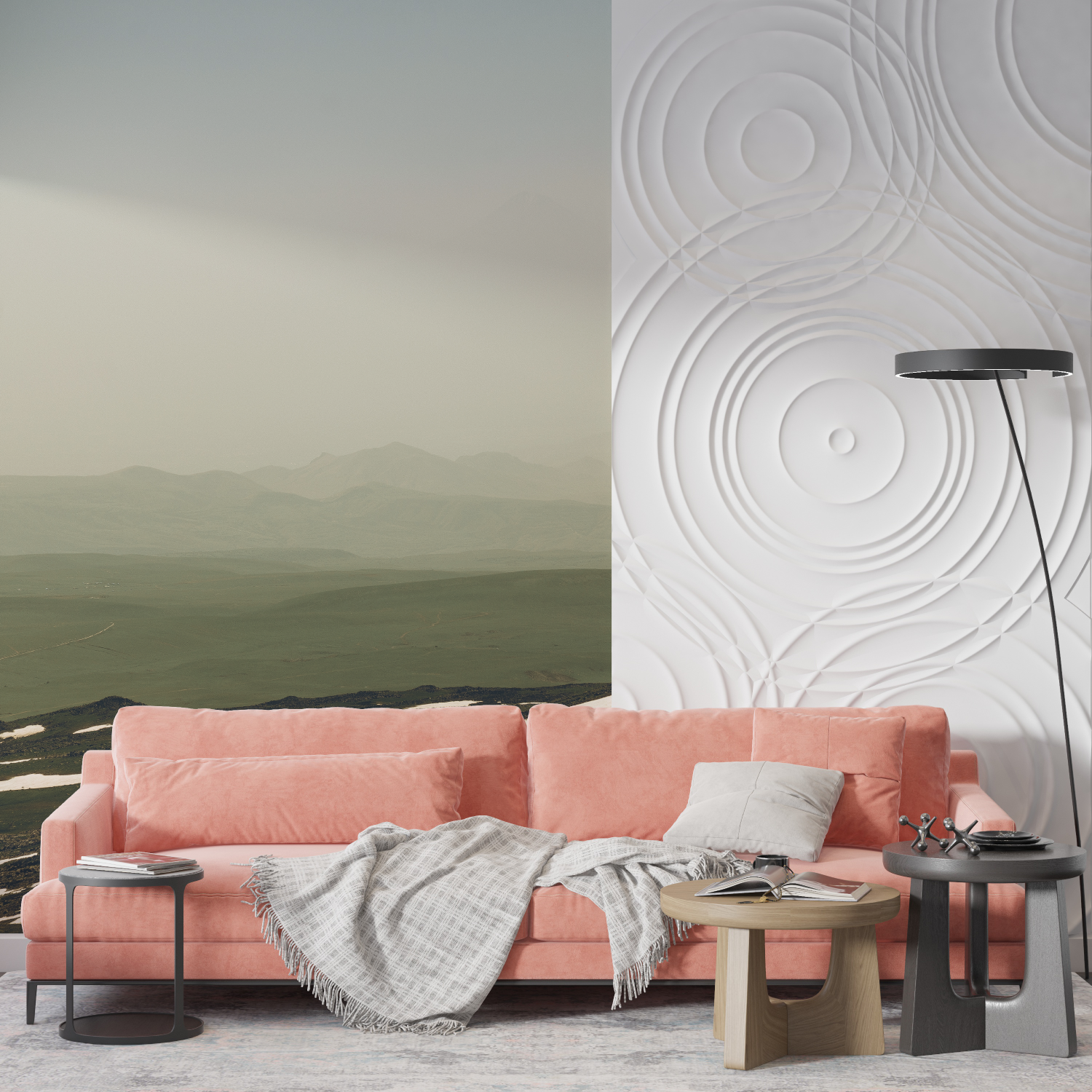 Pastel Mountain Watercolor Wallpaper | Murals Wallpaper