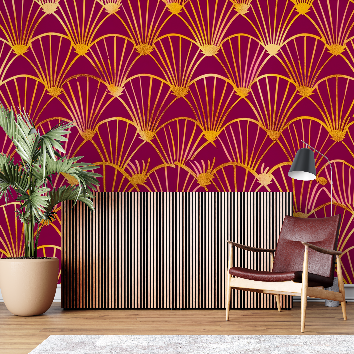 Red Gold Pattern Wallpaper | Murals Wallpaper