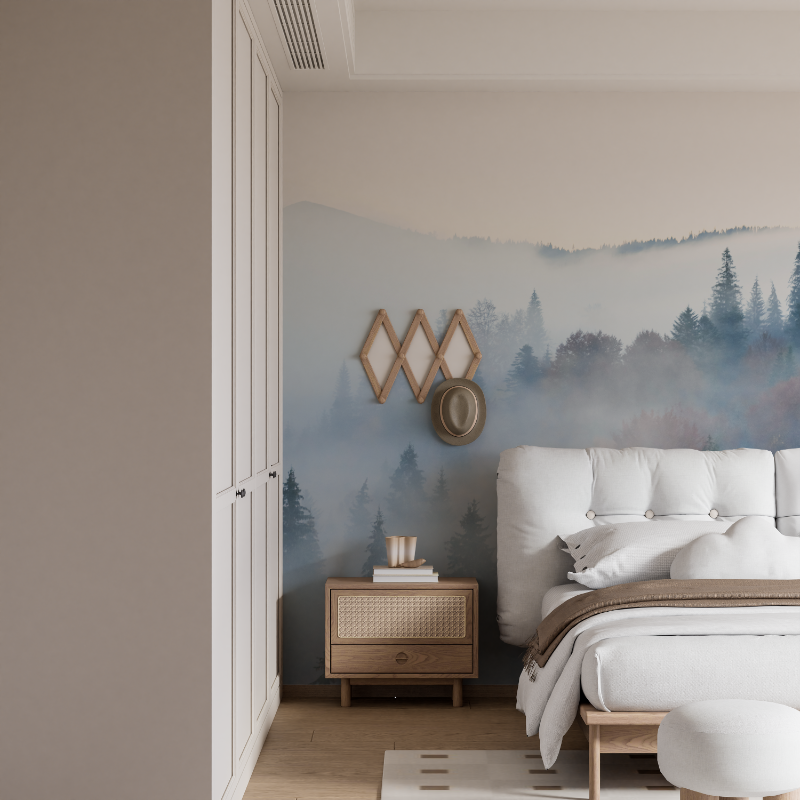 Watercolor Wallpaper Foggy Forest | Murals Wallpaper