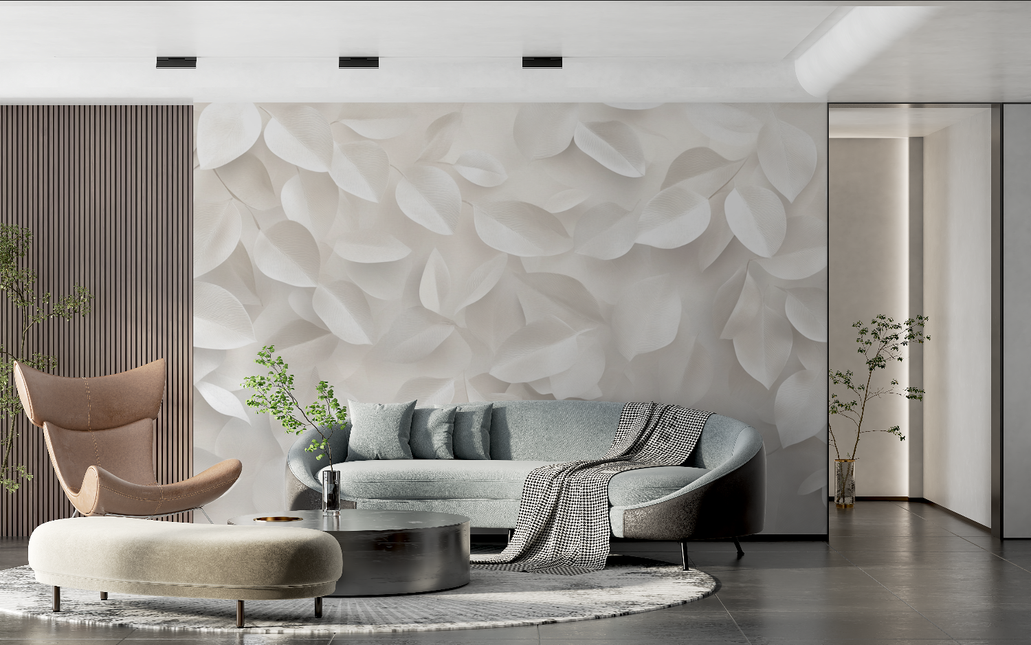 Pastel Soft Leaves Watercolor Wallpaper | Murals Wallpaper