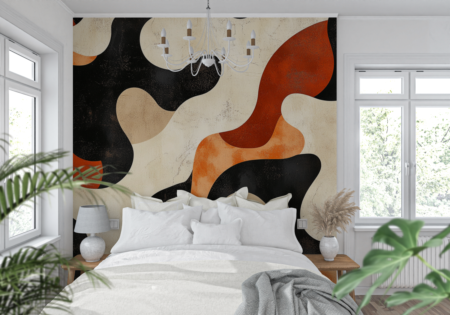 Terracotta Abstract Bubble Wallpaper | Murals Wallpaper