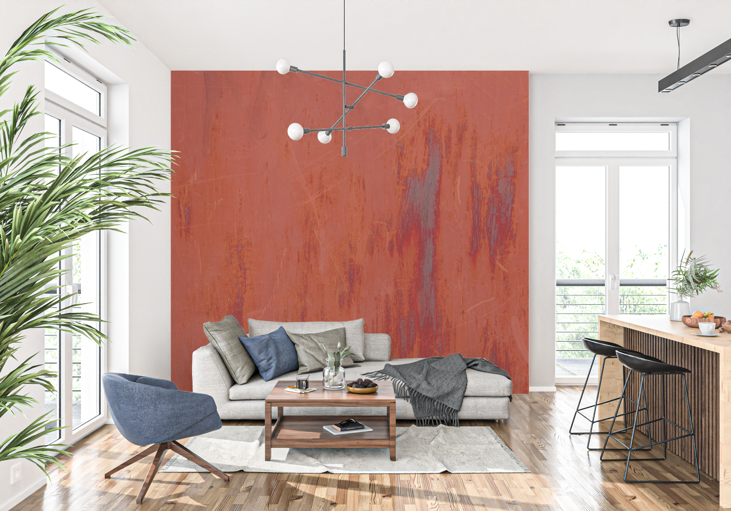 Deep Red Ochre Wallpaper | Murals Wallpaper