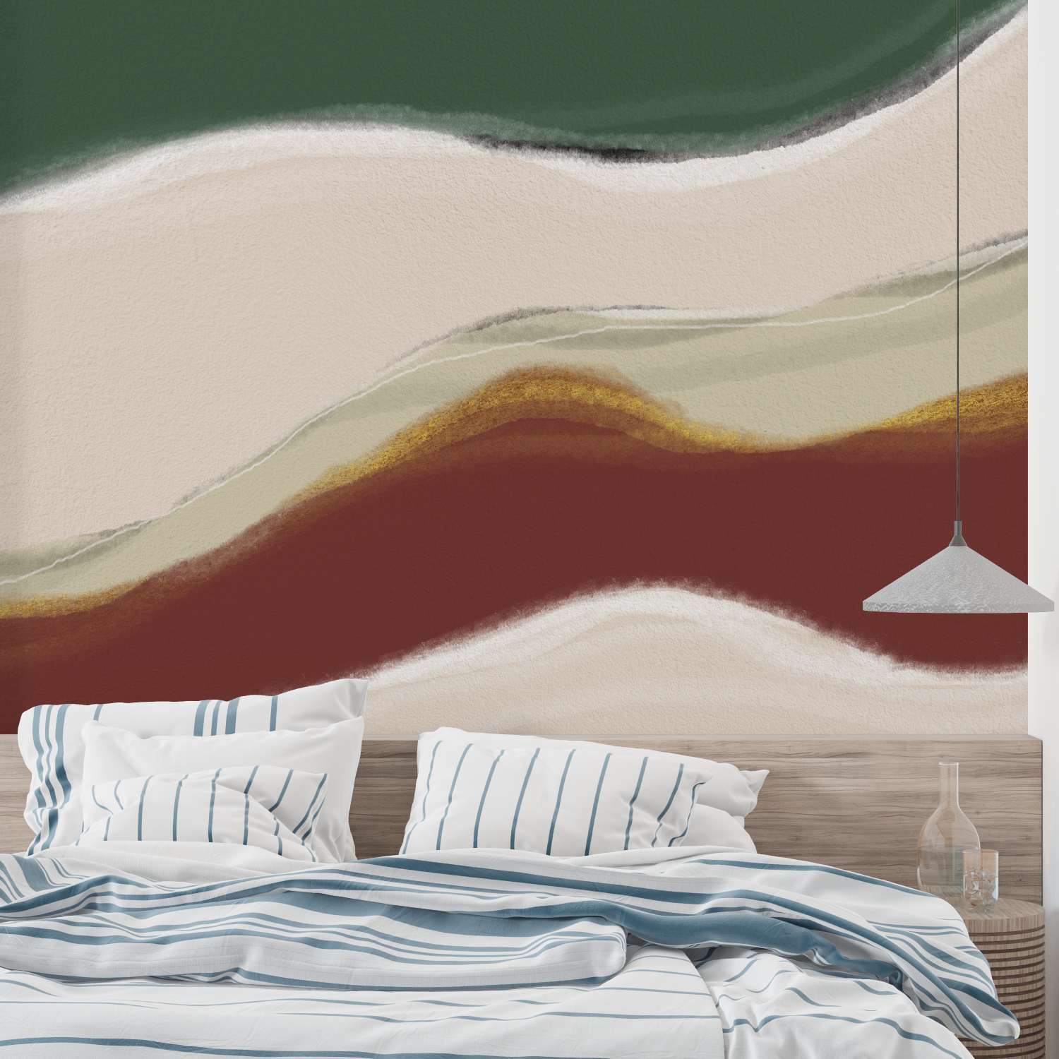 Green and Beige Wallpaper | Murals Wallpaper
