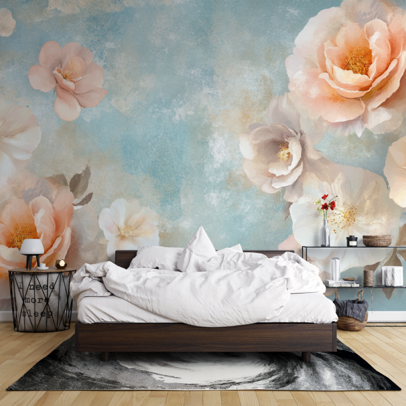 Watercolor Floral Textured Wallpaper | Murals Wallpaper