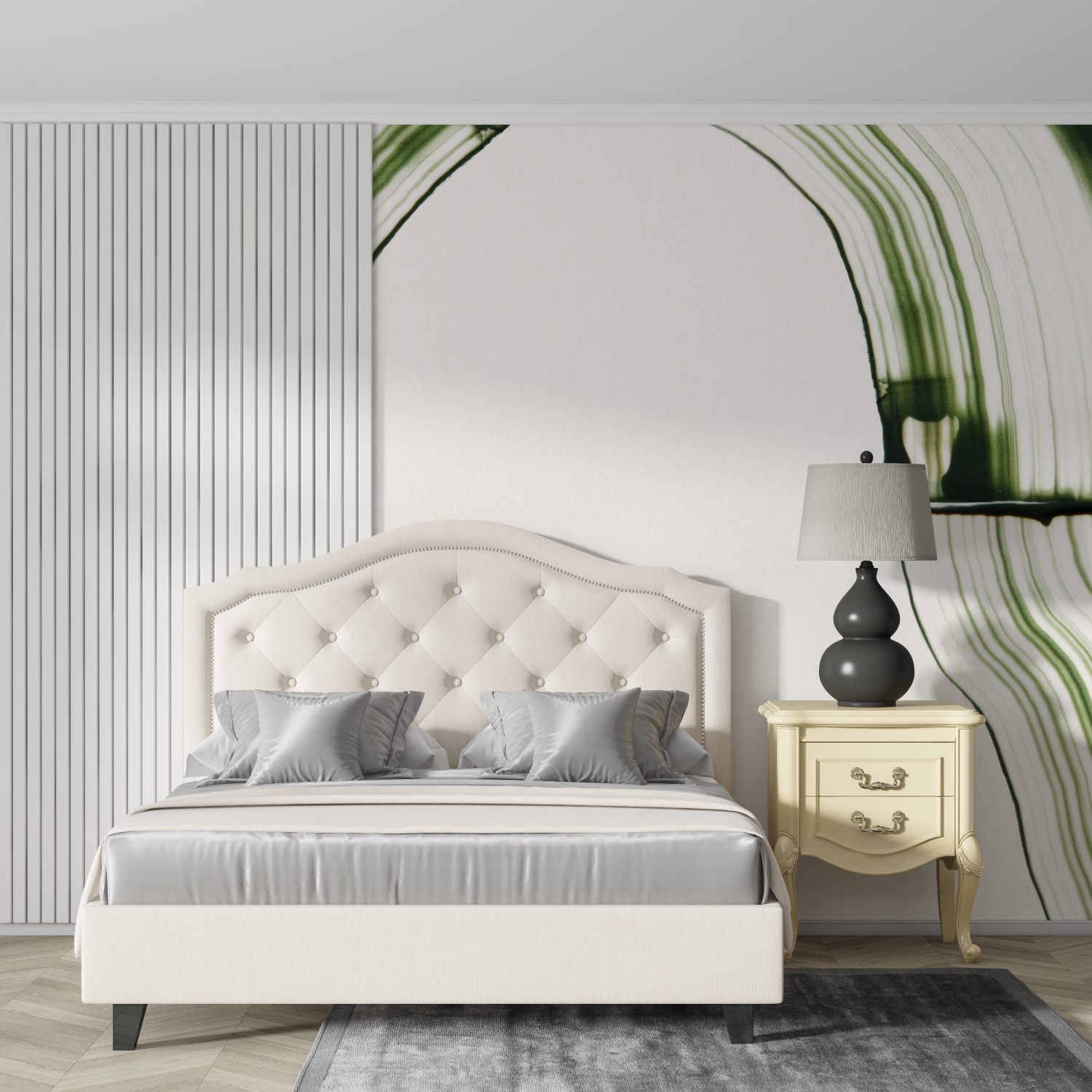 Watercolor Green Lines Wallpaper | Murals Wallpaper