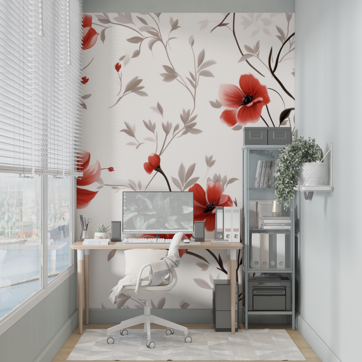 Red and Gray Pattern Wallpaper | Murals Wallpaper