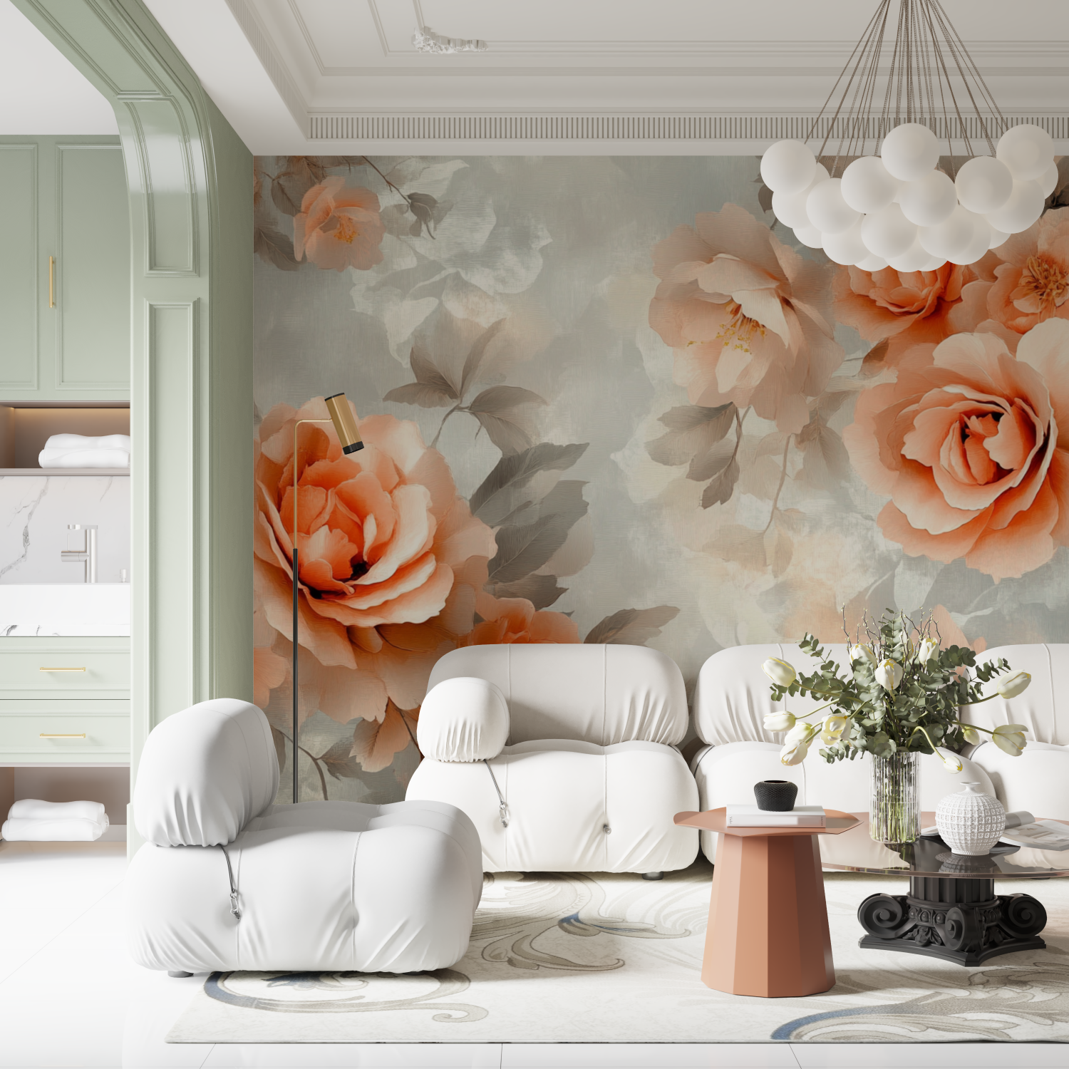 Vintage Floral Watercolor Wallpaper | Murals Wallpaper