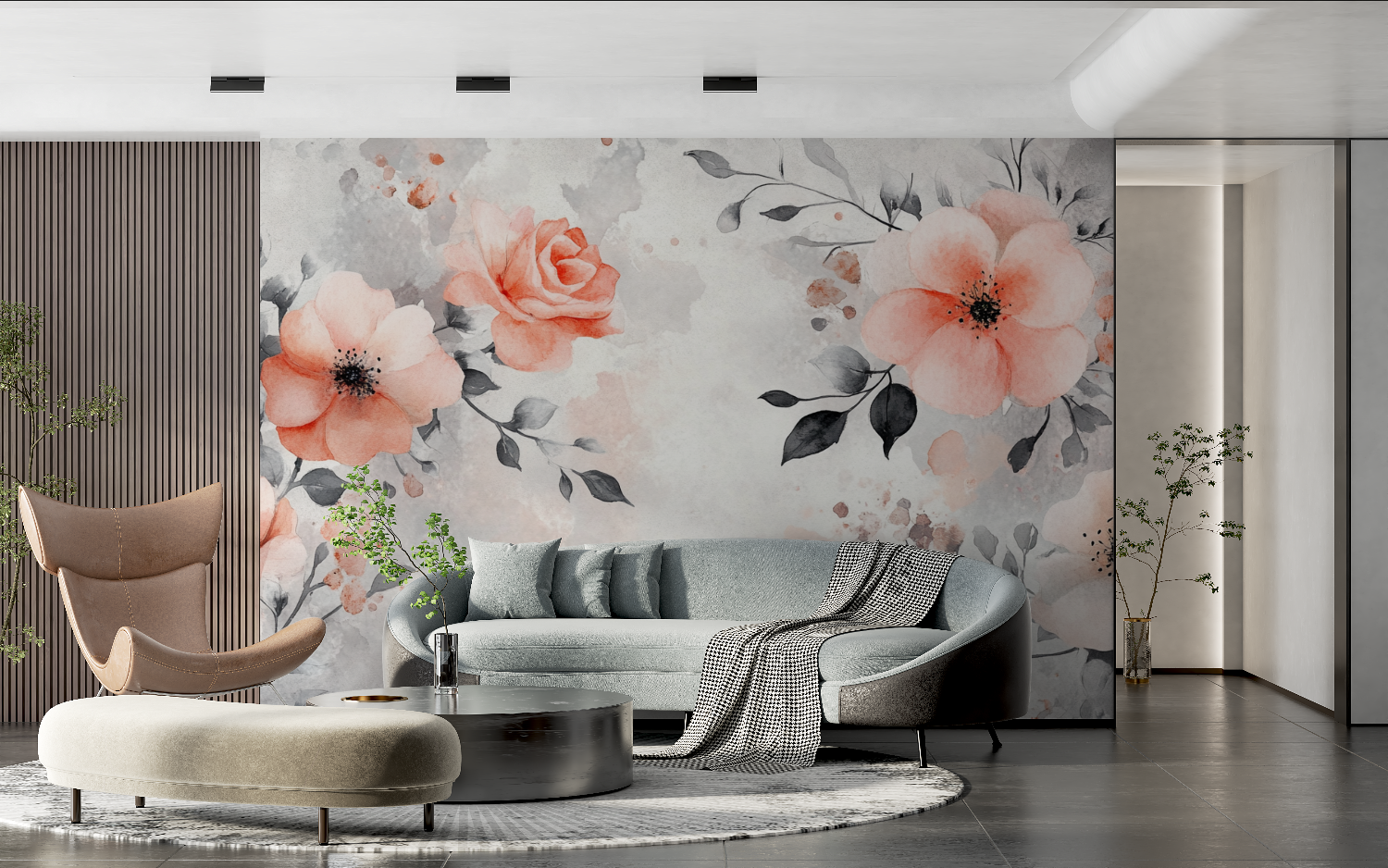 Watercolor Abstract Vegetation Wallpaper | Murals Wallpaper