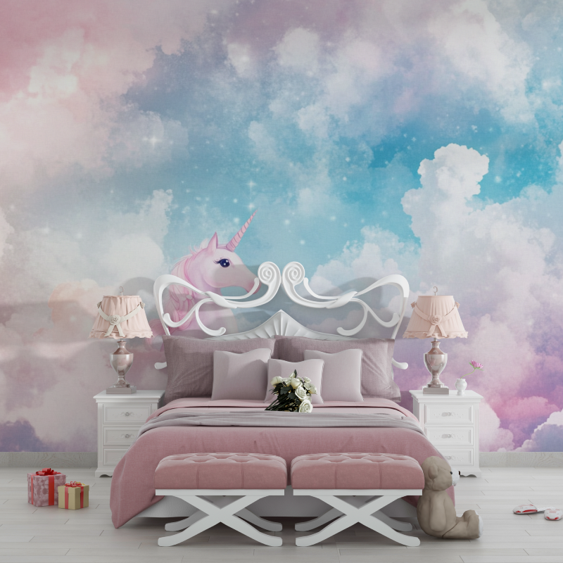 Unicorn Cloud Fantasy Wallpaper for Kids' Room | Murals Wallpaper