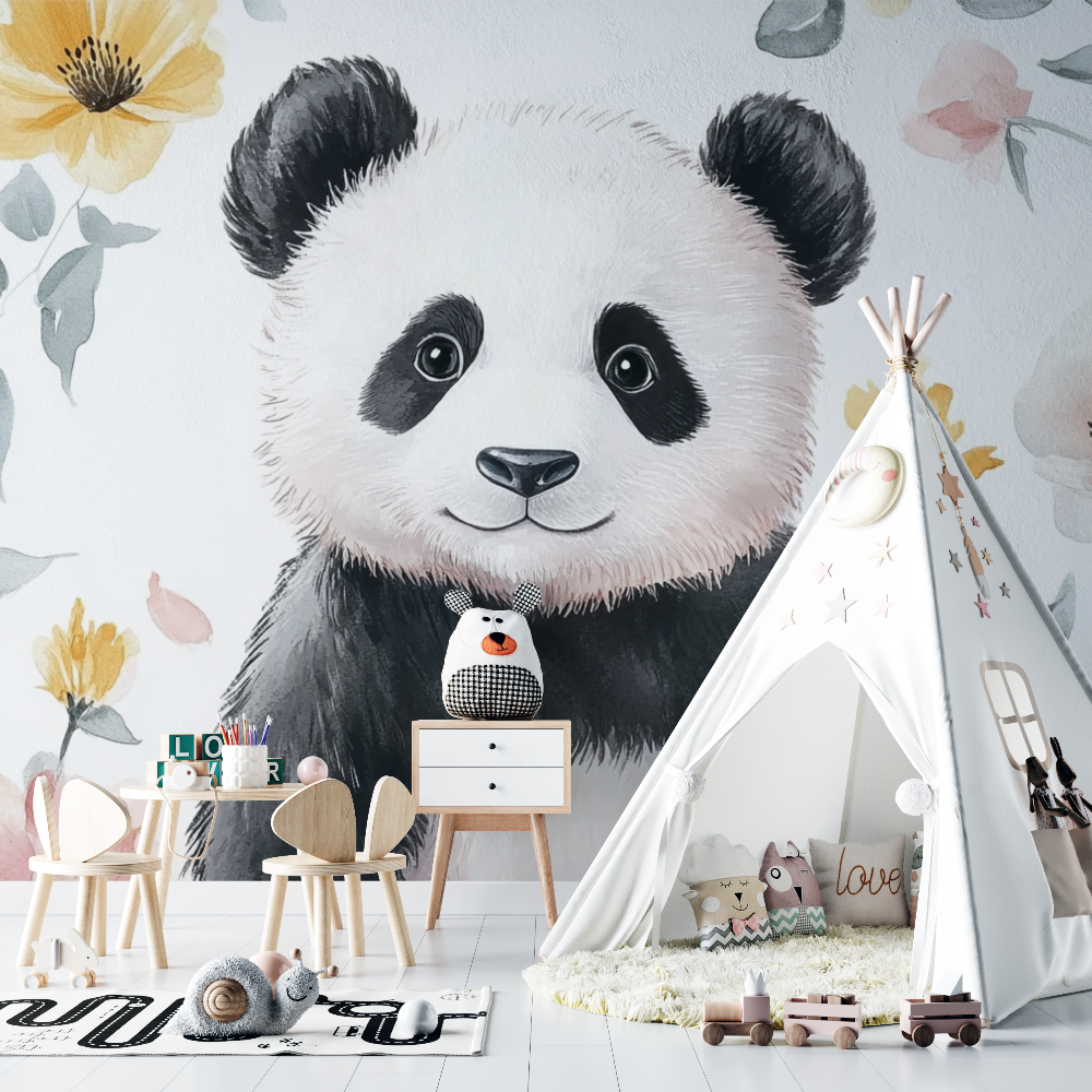 Panda Wallpaper and Childish Patterns | Murals Wallpaper