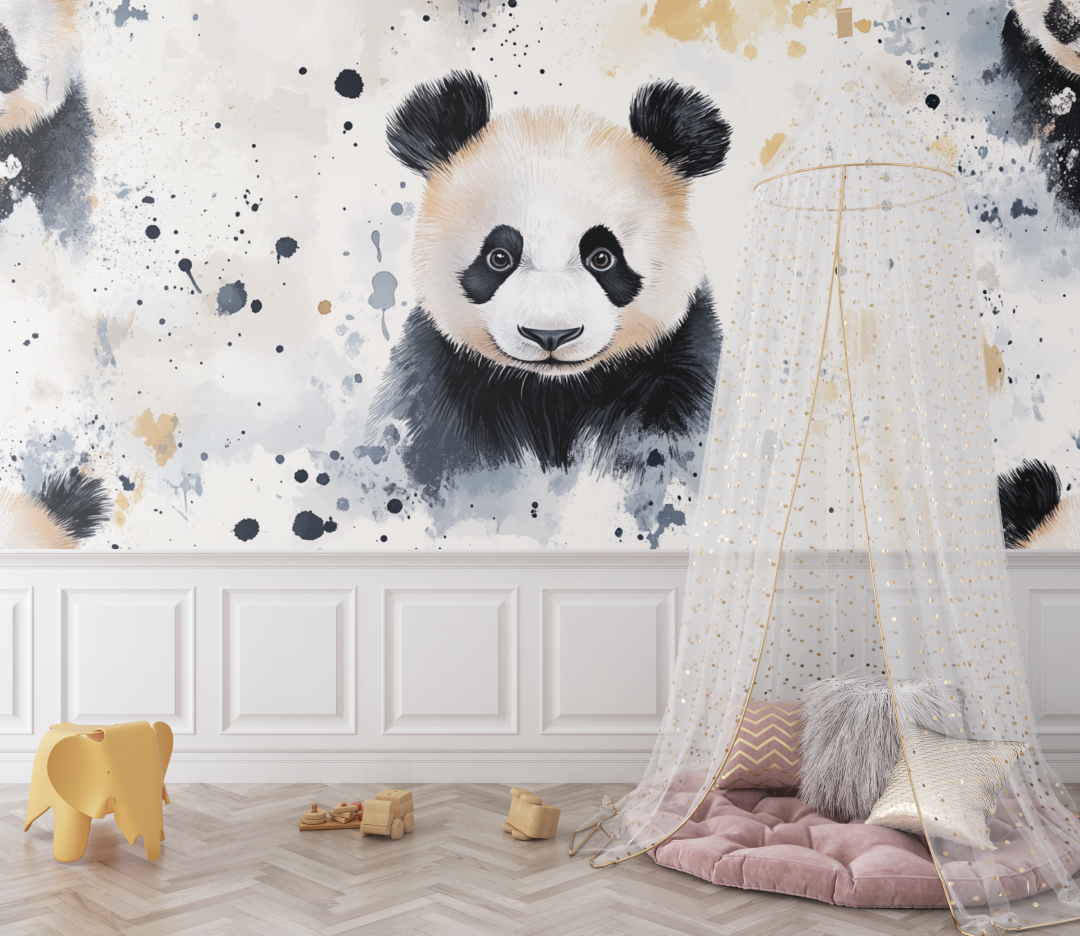 Panda Wallpaper and Abstract Patterns | Murals Wallpaper