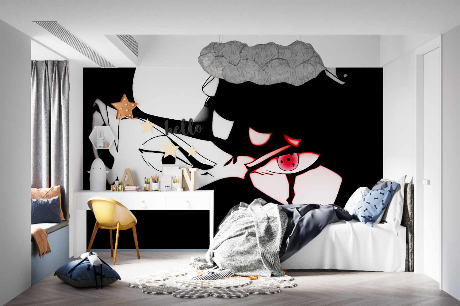 Naruto Red and Black Wallpaper | Murals Wallpaper