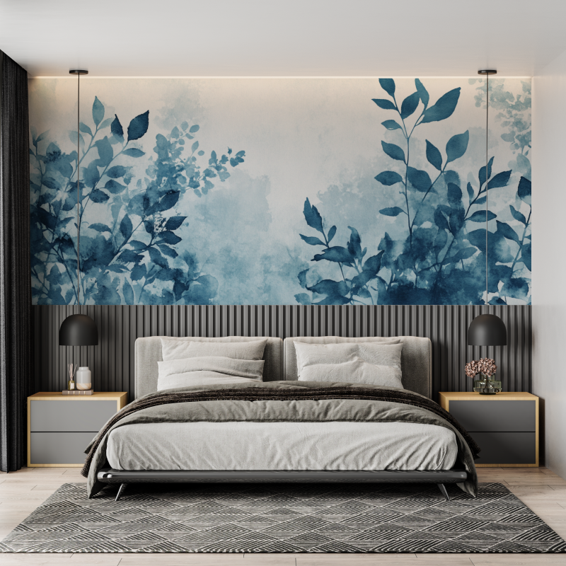 Watercolor Wallpaper with Blurry and Natural Plants | Murals Wallpaper