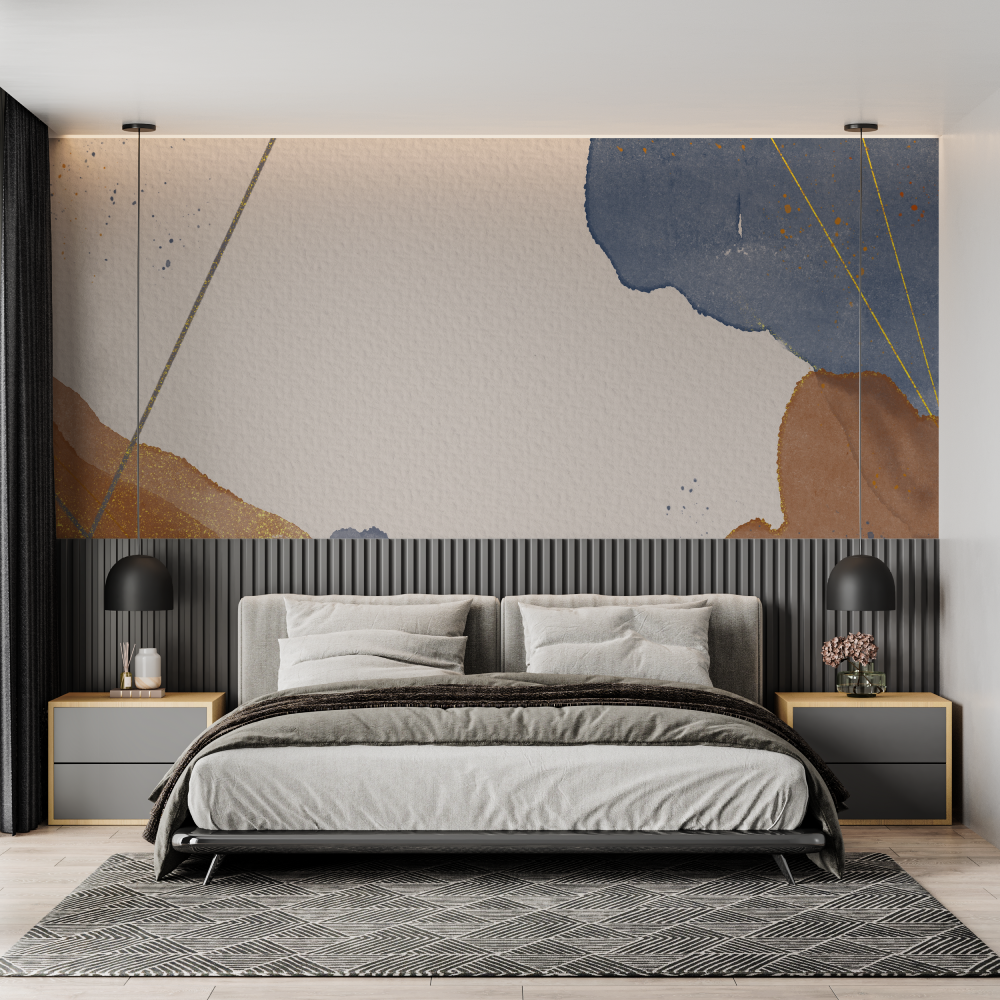 Watercolor Brown Gold Wallpaper | Murals Wallpaper