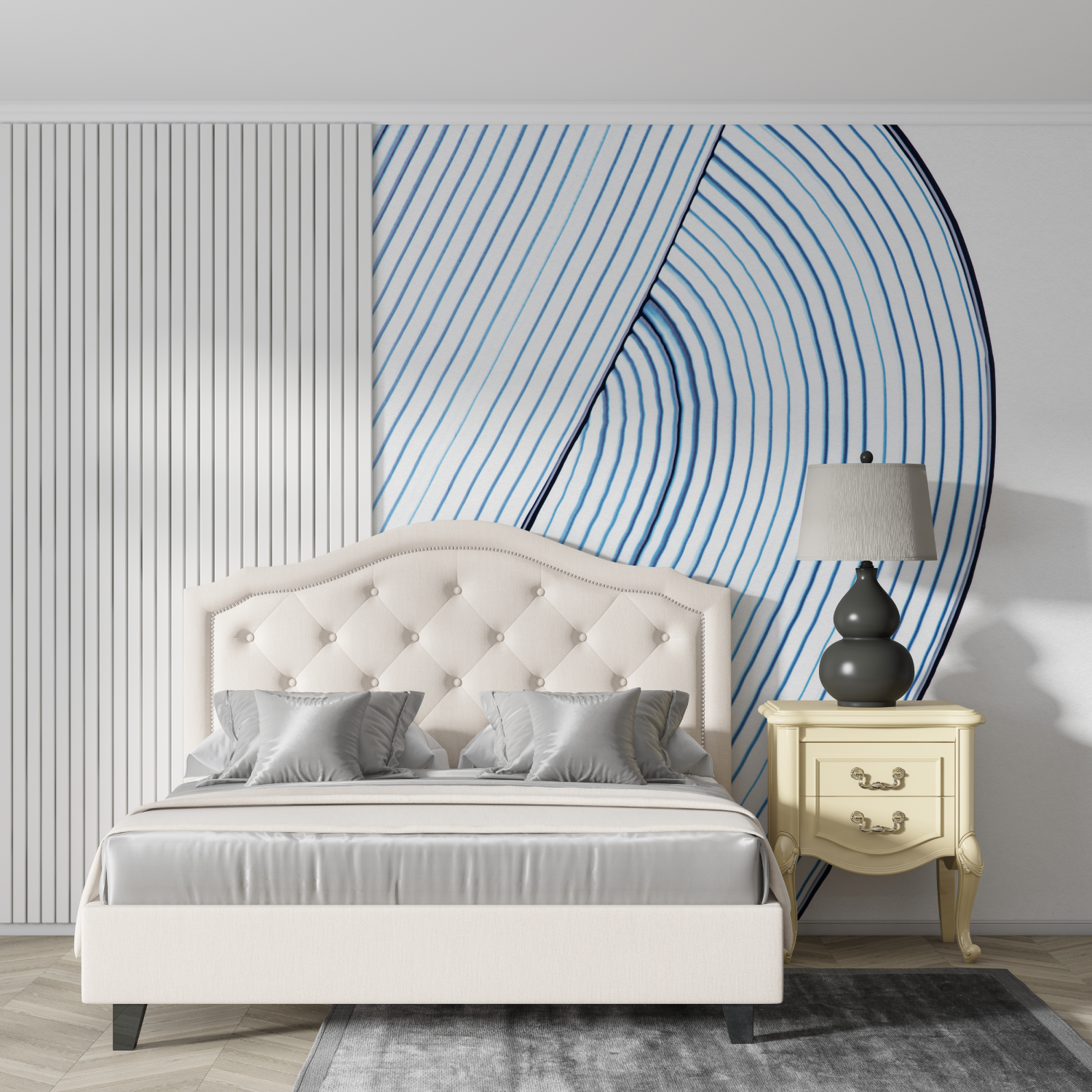 Watercolor Lines Blue Wallpaper | Murals Wallpaper