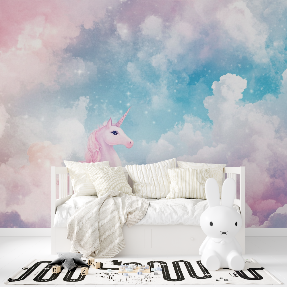 Unicorn Cloud Fantasy Wallpaper for Kids' Room | Murals Wallpaper