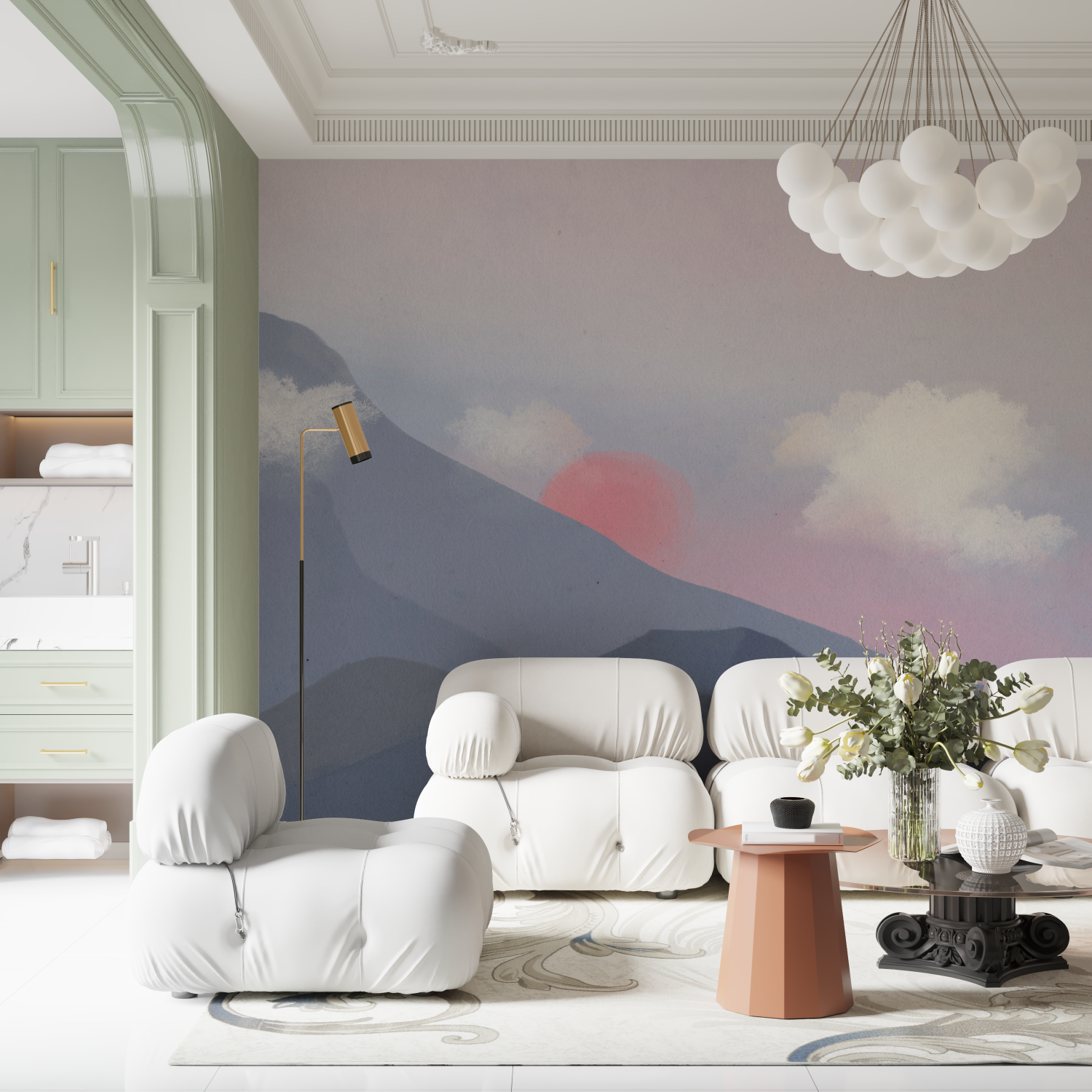 Watercolor Mountains Wallpaper | Murals Wallpaper