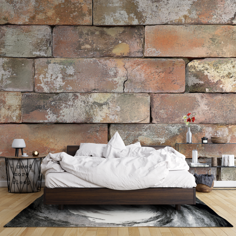 Terracotta Wallpaper with Weathered Texture | Murals Wallpaper