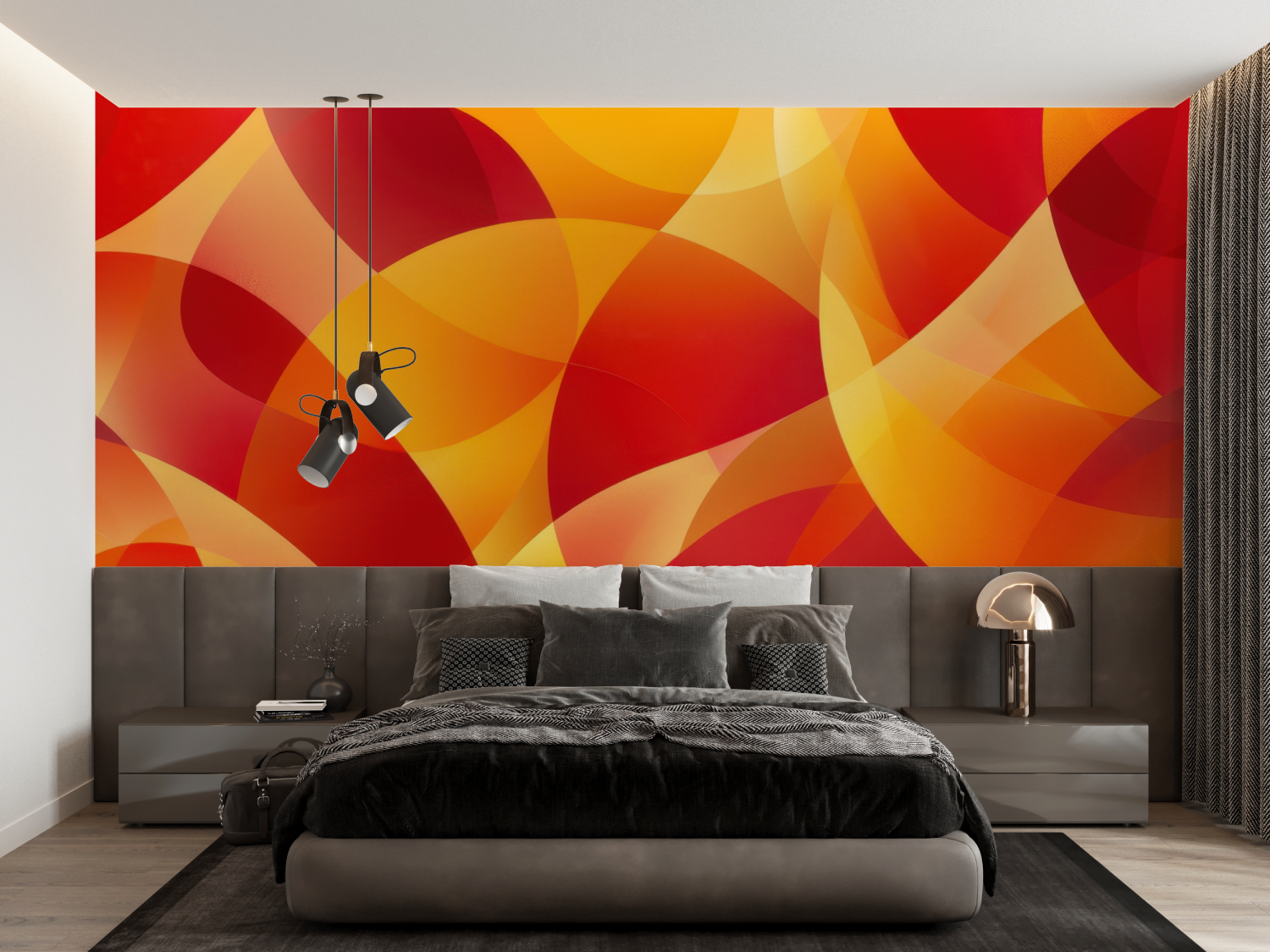 Orange Red Circle Wallpaper | Murals Wallpaper