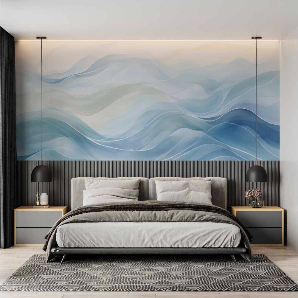 Watercolor Blue Wave Wallpaper | Murals Wallpaper