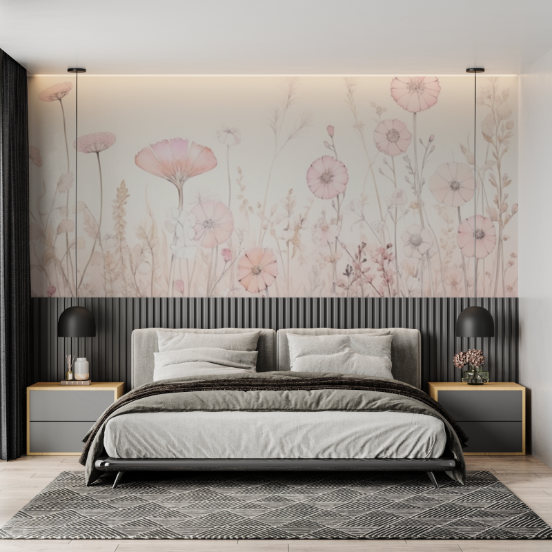 Watercolor Light Flowers Wallpaper | Murals Wallpaper