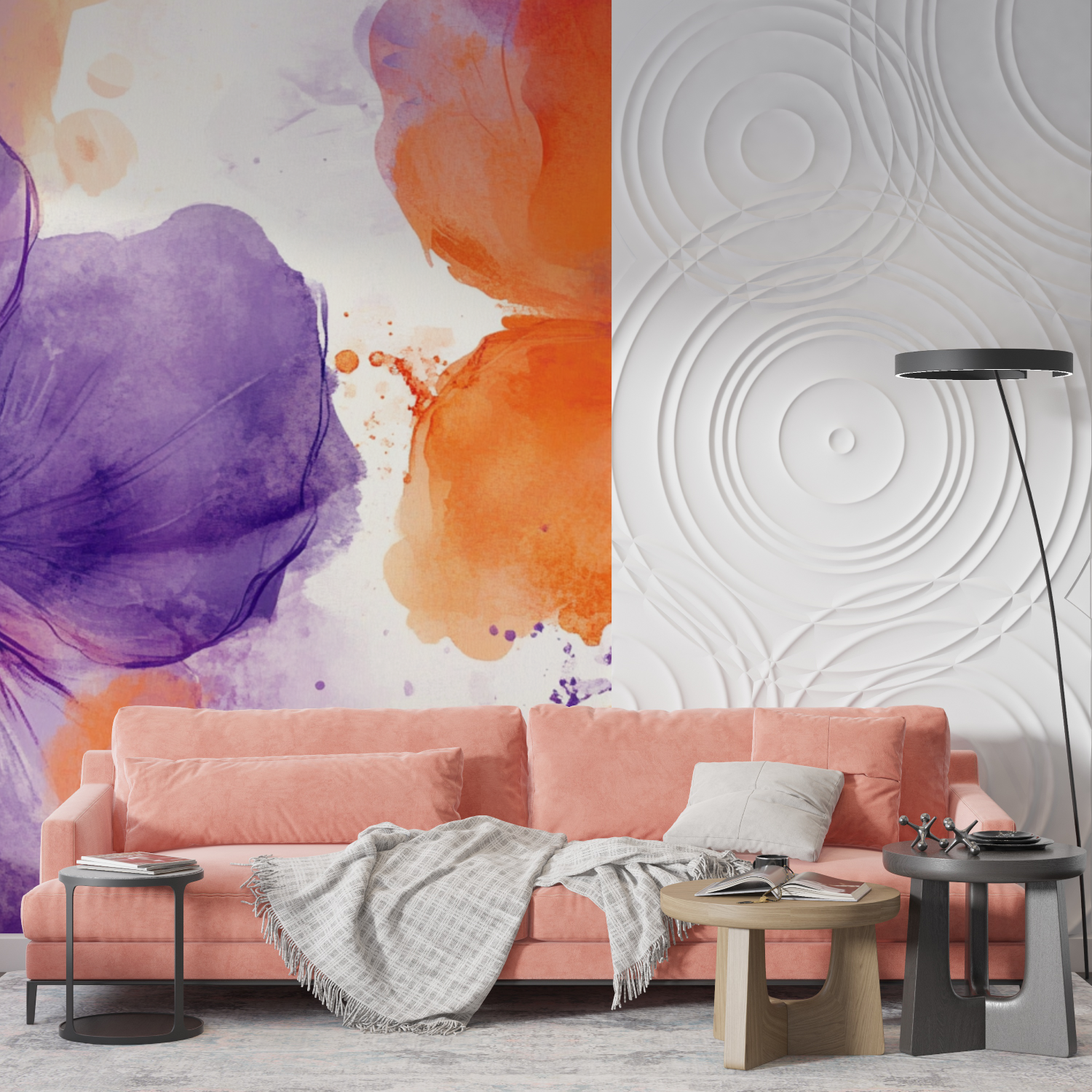 Watercolor Abstract Floral Pattern Wallpaper | Murals Wallpaper