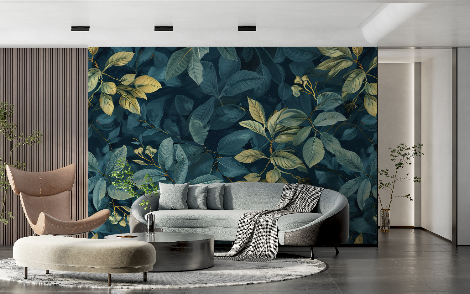 Teal and Gold Wallpaper | Murals Wallpaper
