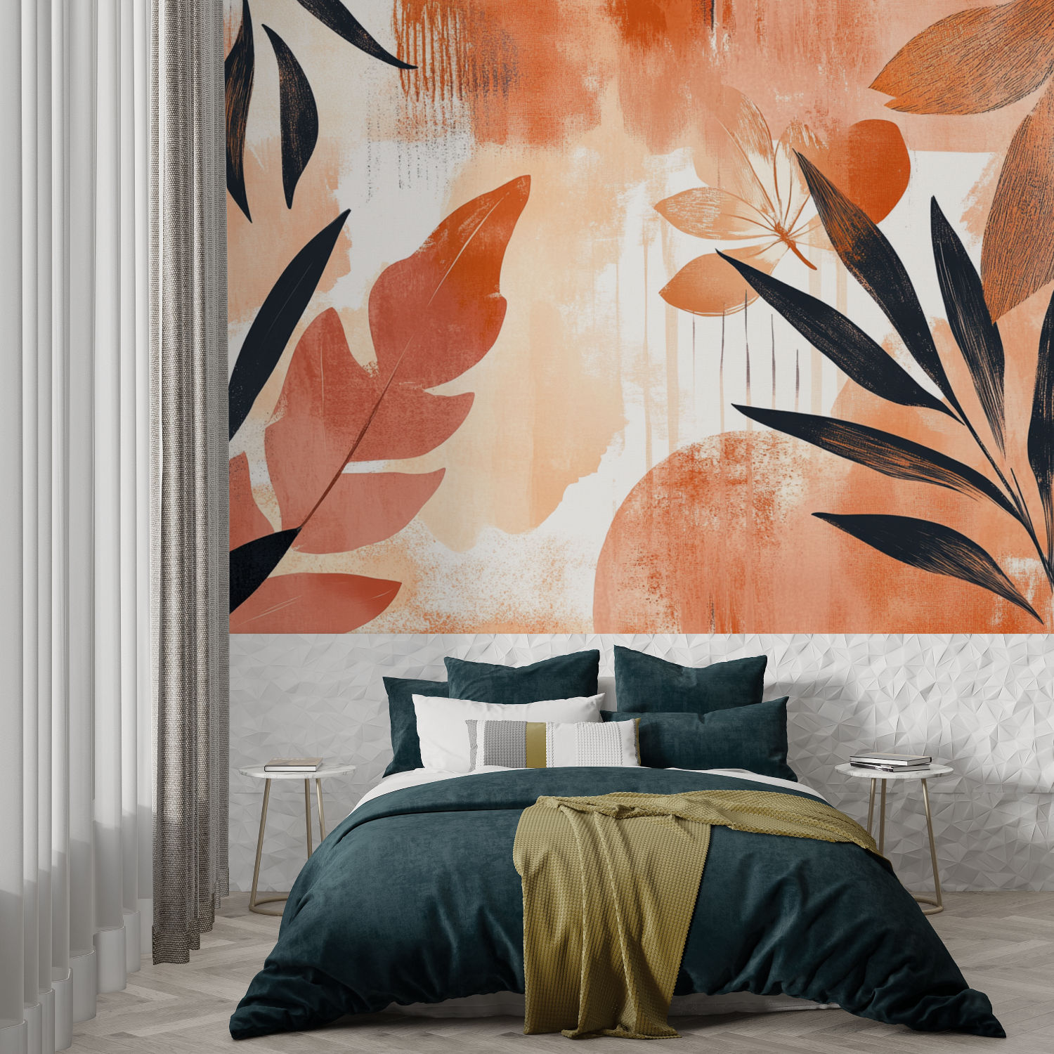 Terracotta and Powder Pink Wallpaper | Murals Wallpaper