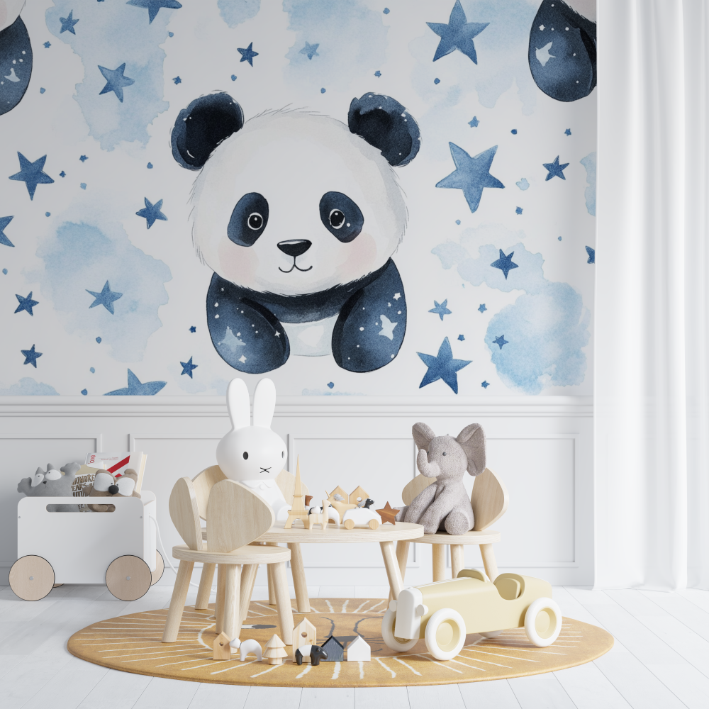 Panda and Stars Wallpaper | Murals Wallpaper