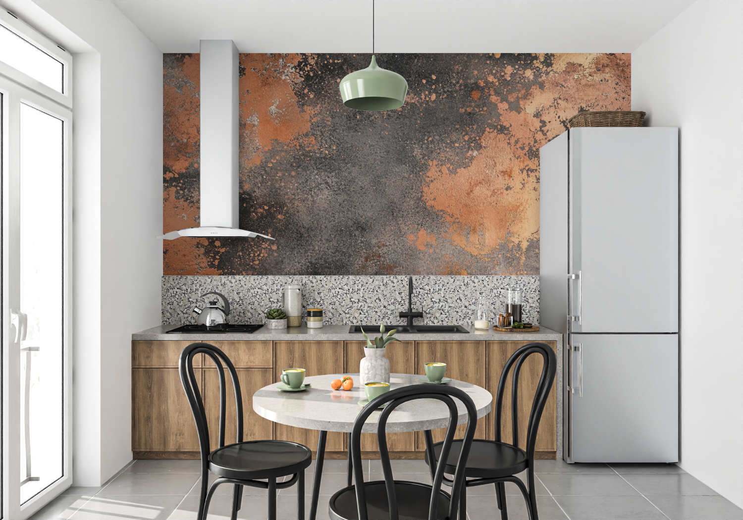 Terracotta and Oxidized Copper Wallpaper | Murals Wallpaper