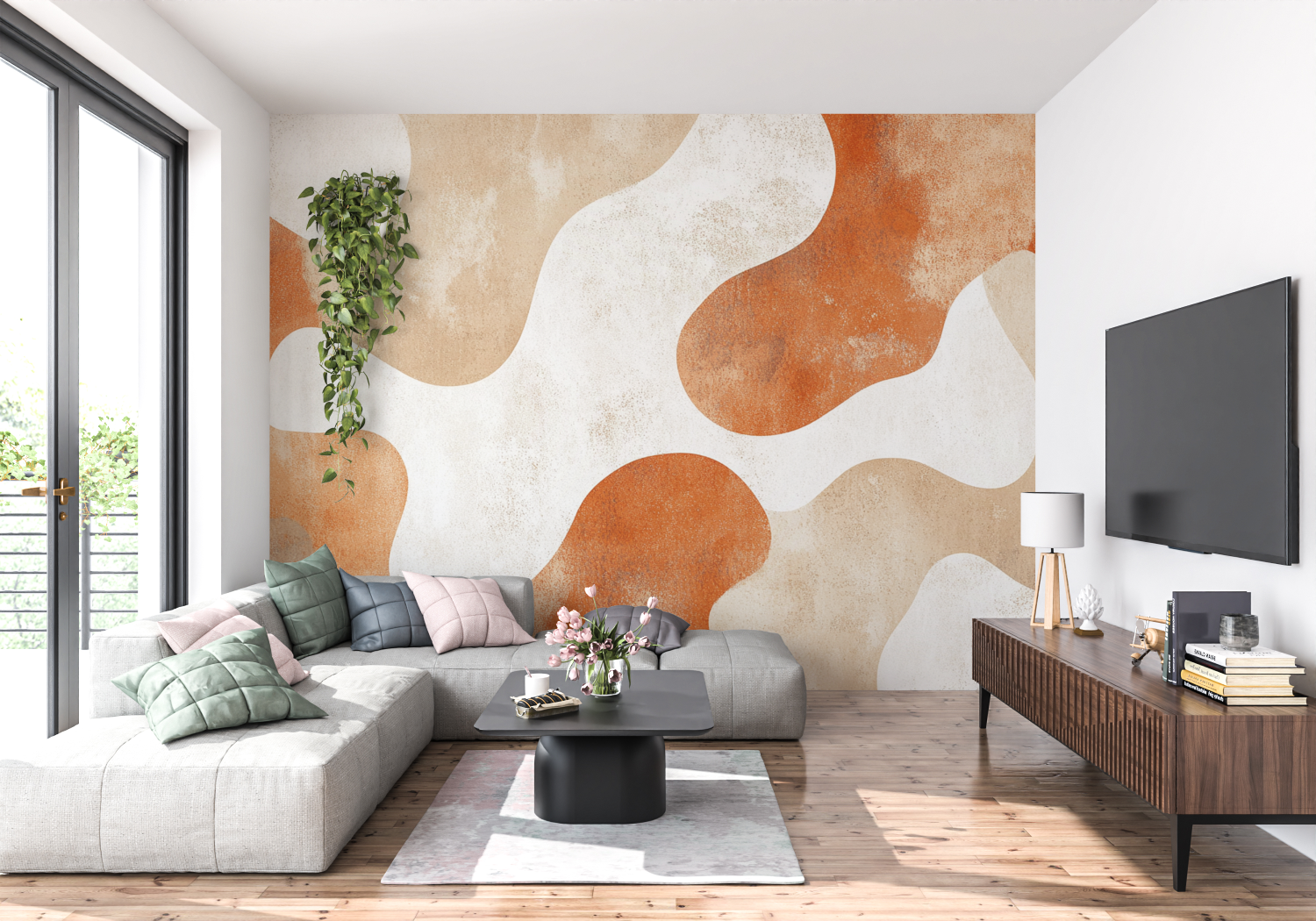 Terracotta Trendy Mural Wallpaper | Murals Wallpaper