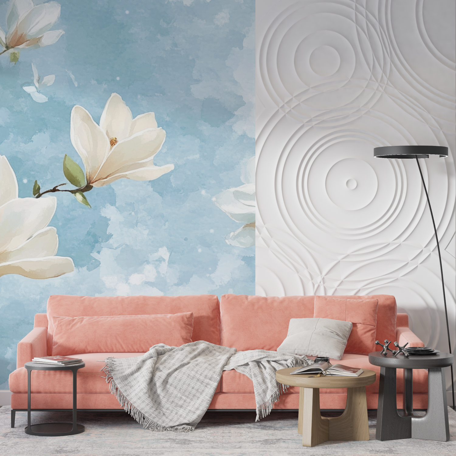 Watercolor Magnolia Floral Wallpaper | Murals Wallpaper