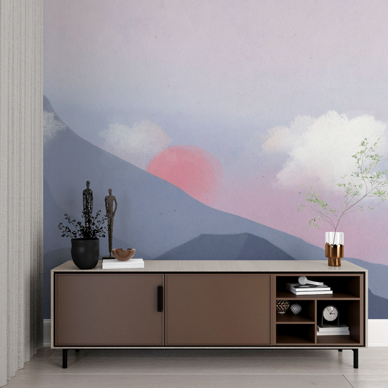 Watercolor Mountains Wallpaper | Murals Wallpaper