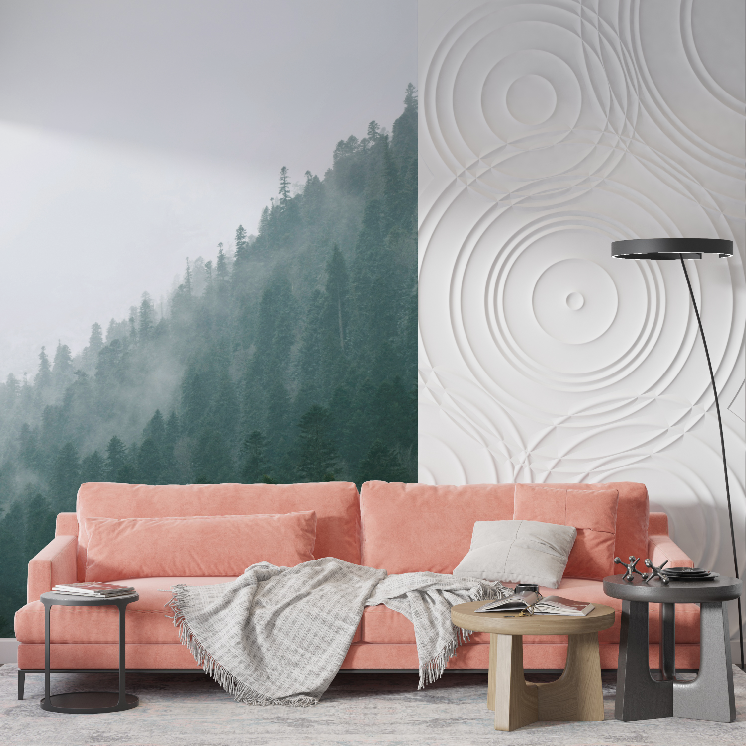 Watercolor Pine Forest Wallpaper | Murals Wallpaper