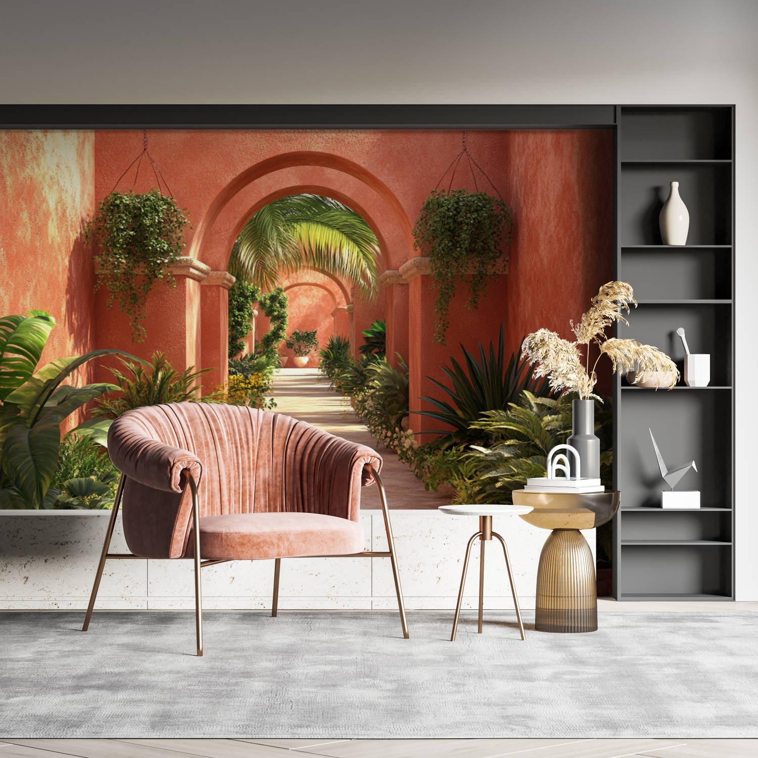 Terracotta Trompe L'Oeil Wallpaper | Murals Wallpaper