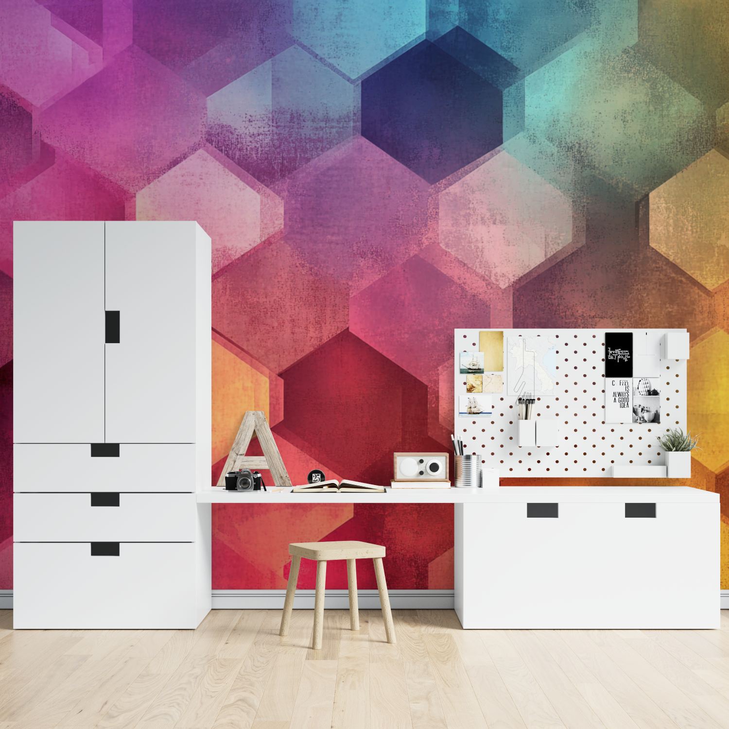 Colored Hexagon Wallpaper | Murals Wallpaper
