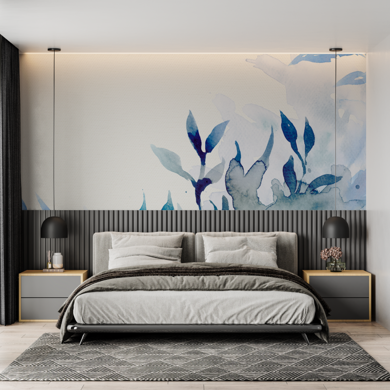 Watercolor Nature Blue Wallpaper | Murals Wallpaper