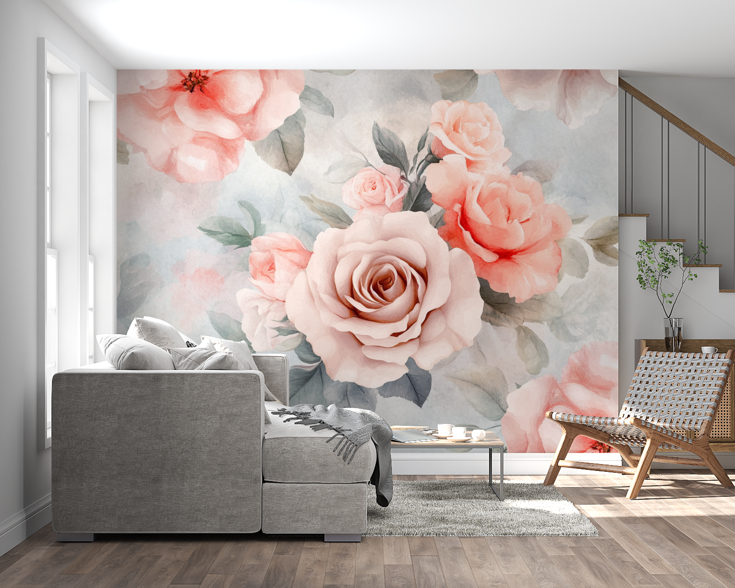 Pastel Flower Watercolor Wallpaper | Murals Wallpaper