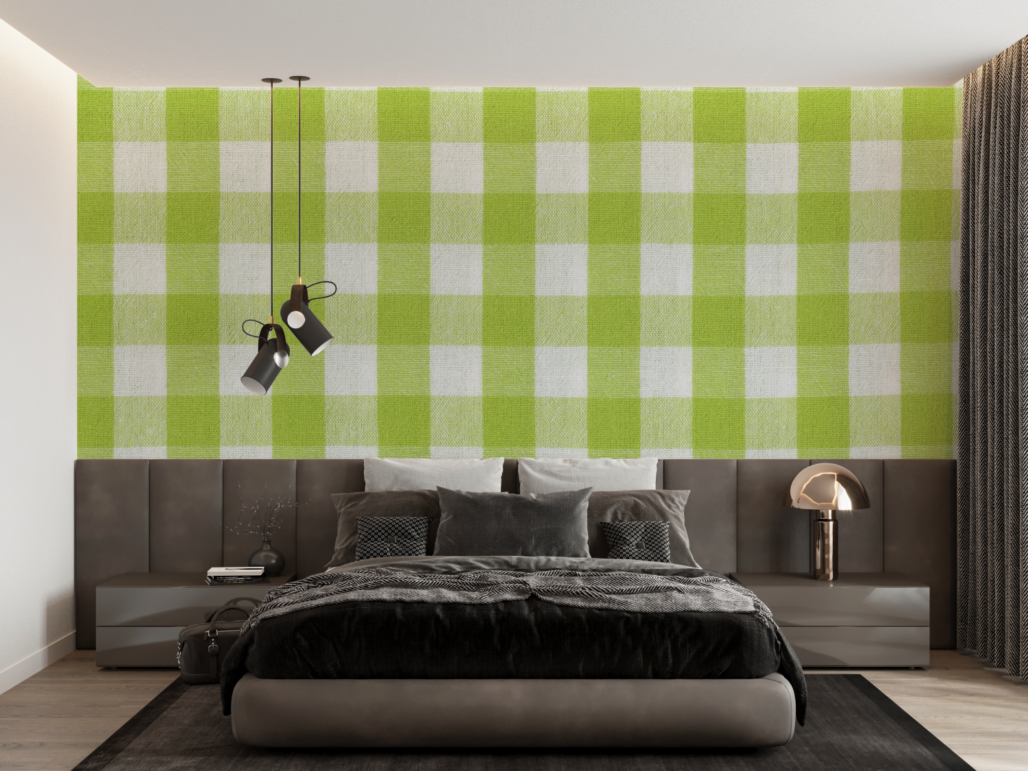 Green Checkered Wallpaper | Murals Wallpaper