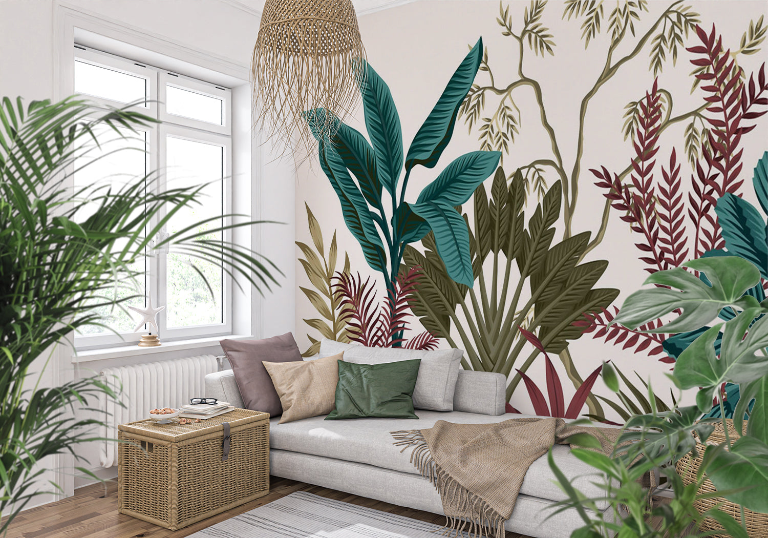 Terracotta Leaf Wallpaper | Murals Wallpaper
