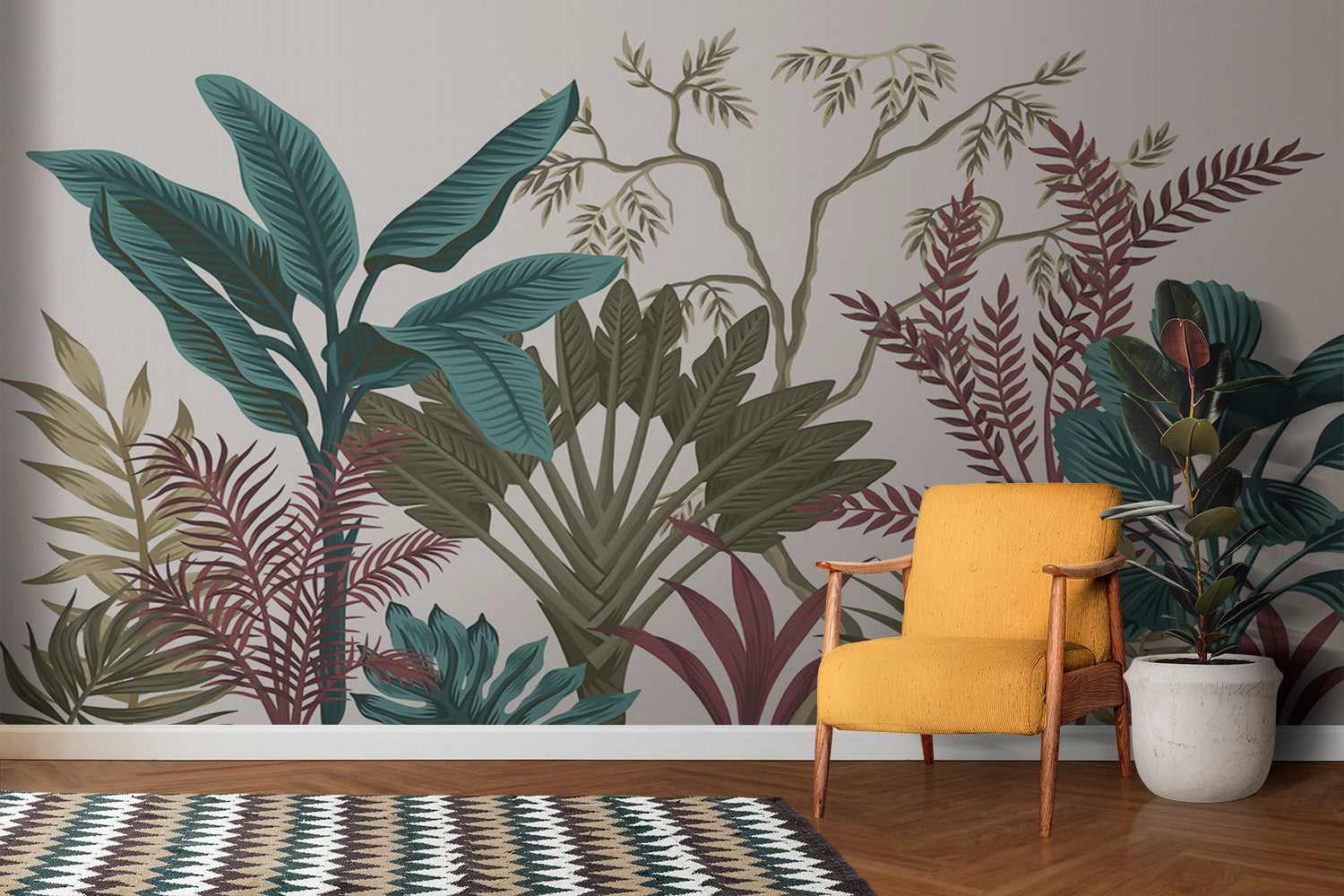 Terracotta Leaf Wallpaper | Murals Wallpaper