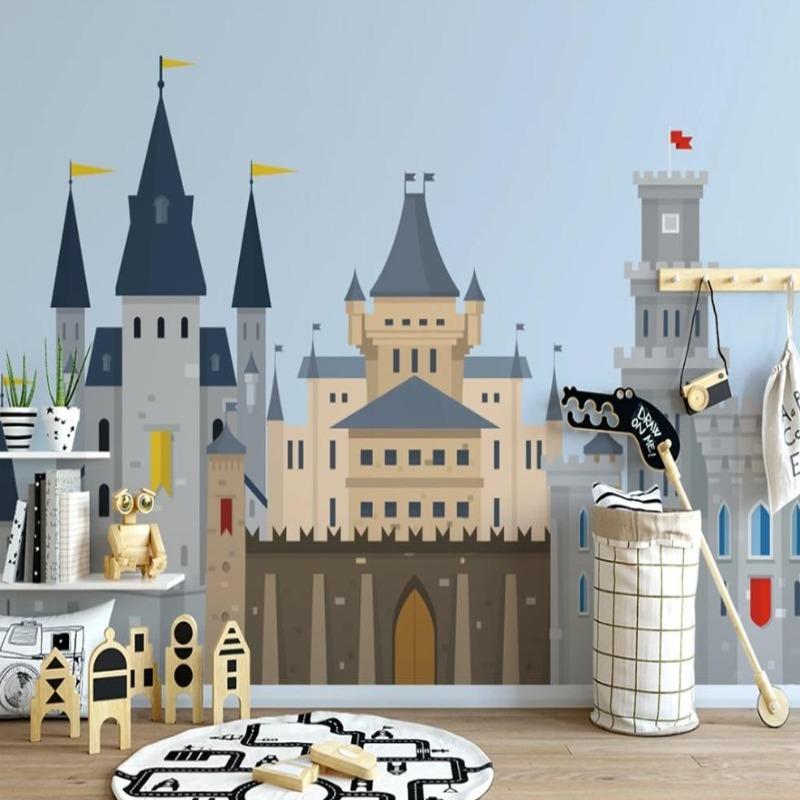 Classic Boy Wallpaper Castle Ft Blue and Gray | Murals Wallpaper
