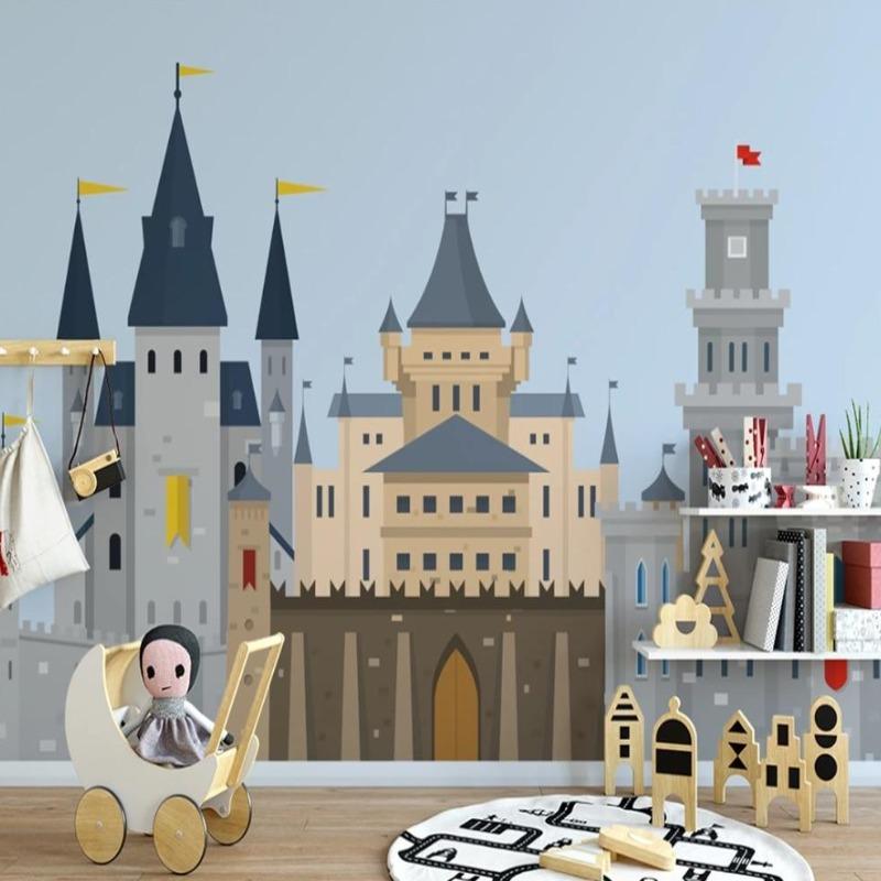 Classic Boy Wallpaper Castle Ft Blue and Gray | Murals Wallpaper