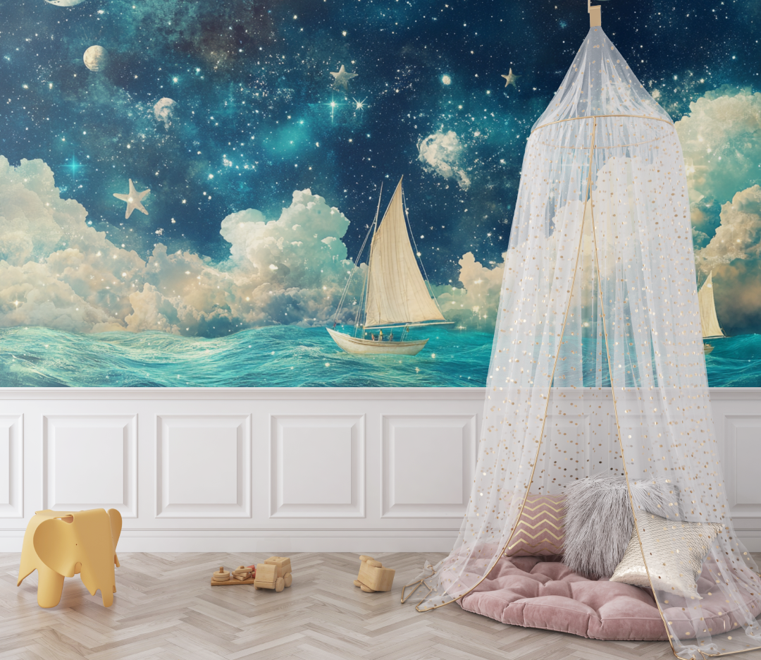 Papier peint marin lunatique bebe